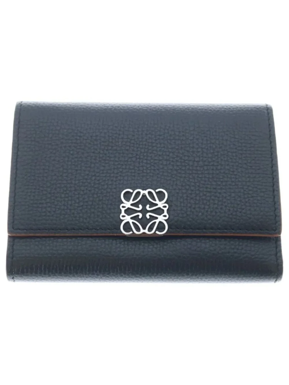 Loewe Anagram Trifold Compact Wallet Silver Black